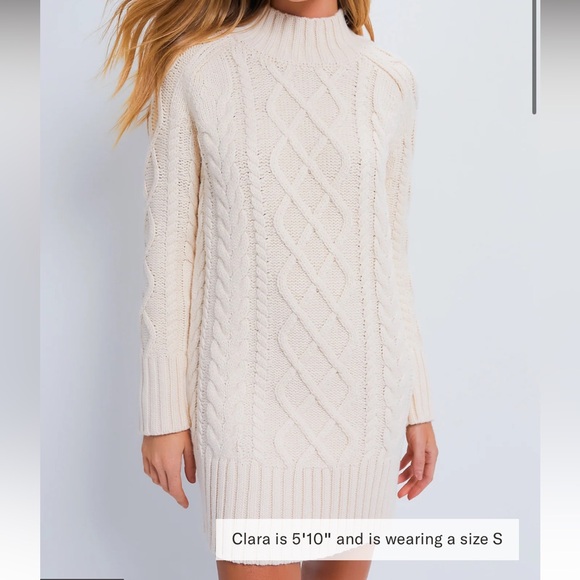 Tuckernuck Dresses & Skirts - Hyacinth House Cream Whistler Cable Sweater Dress